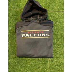 Altanta Falcons hoodie mens large black gray nike therma fit sweatshirt HFL 38